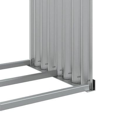 Log Holder Light Grey 120x45x140 cm Galvanised Steel