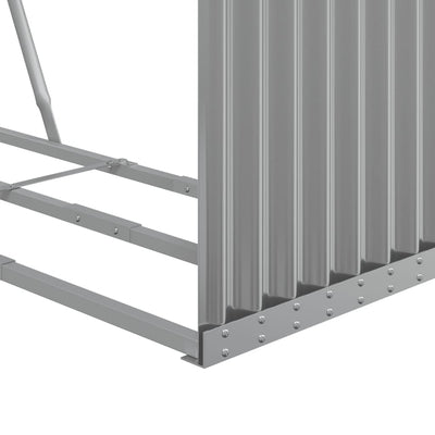 Log Holder Light Grey 120x45x210 cm Galvanised Steel