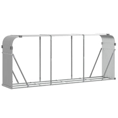 Log Holder Galvanised Steel Light Grey 234 cm