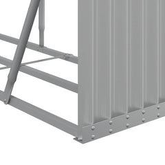 Log Holder Galvanised Steel Light Grey 234 cm