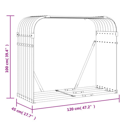 Log Holder Anthracite 120x45x100 cm Galvanised Steel