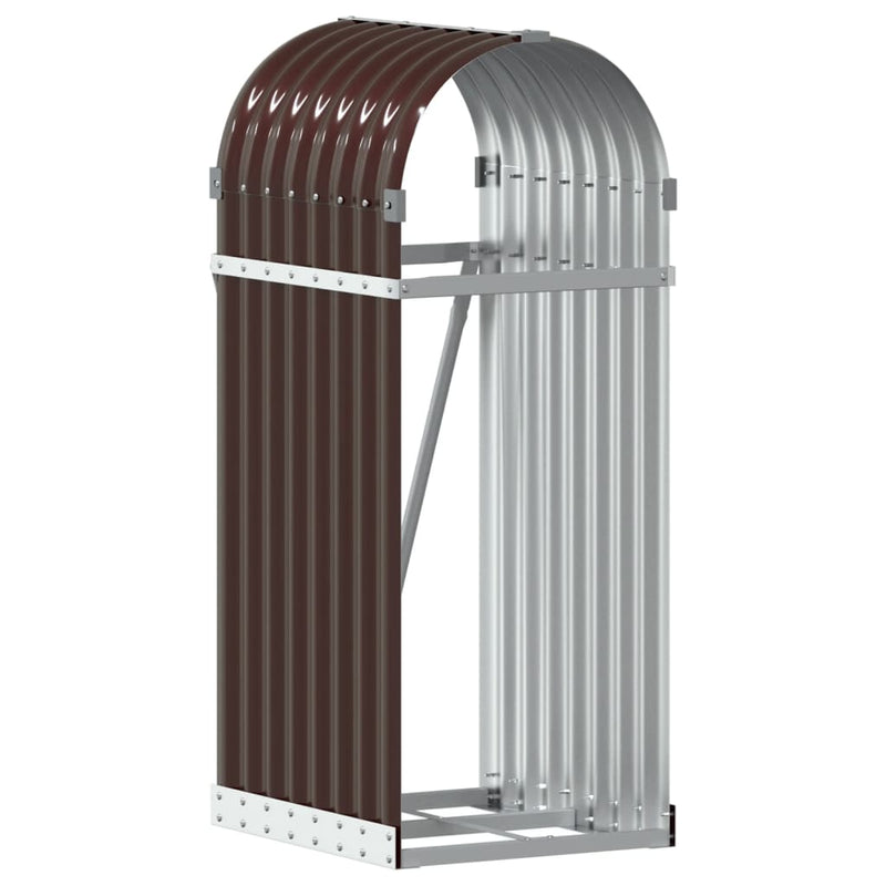 Log Holder Brown 40x45x100 cm Galvanised Steel