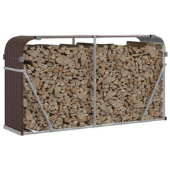 vidaXL Log Holder Brown 180x45x100 cm Galvanised Steel 3