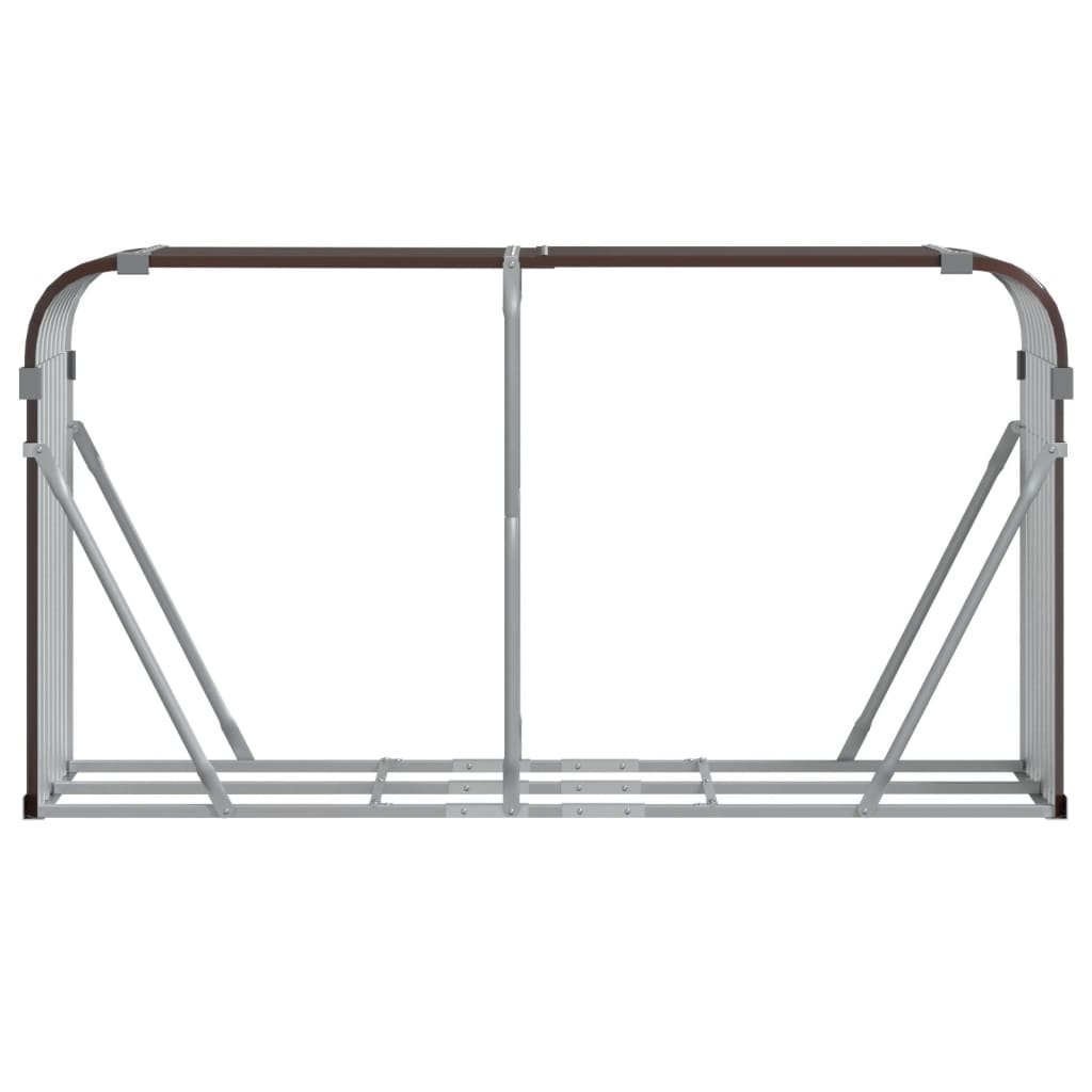vidaXL Log Holder Brown 180x45x100 cm Galvanised Steel 4