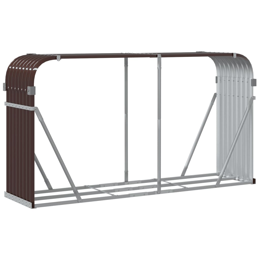 vidaXL Log Holder Brown 180x45x100 cm Galvanised Steel 6
