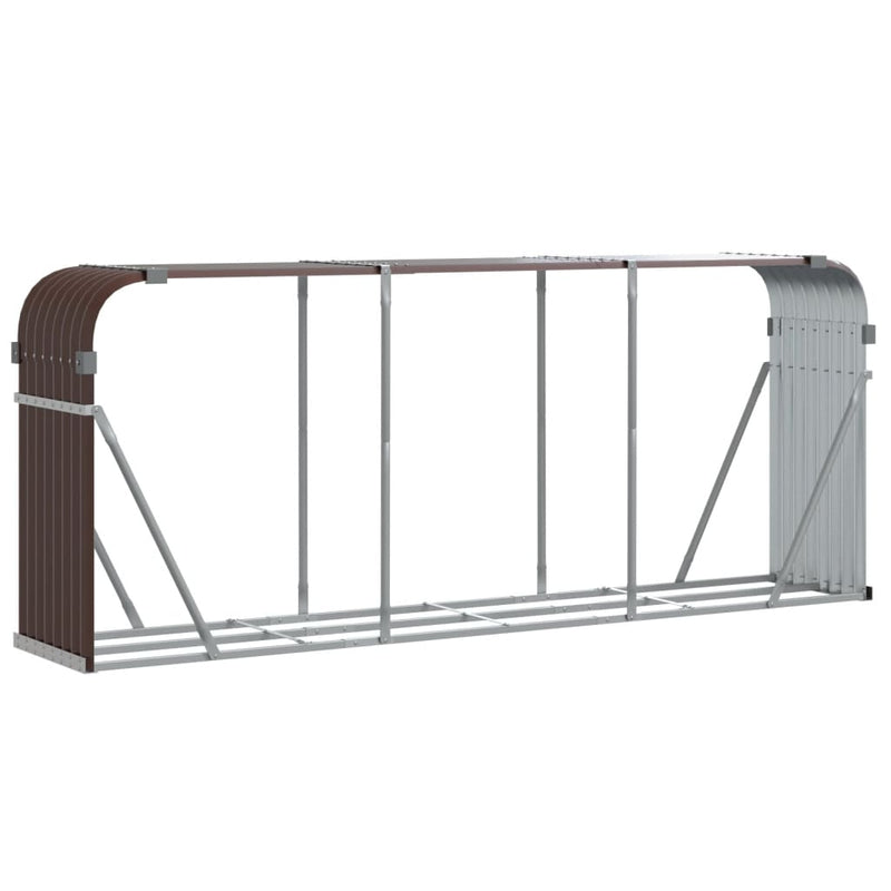 Log Holder Brown 234x45x100 cm Galvanised Steel