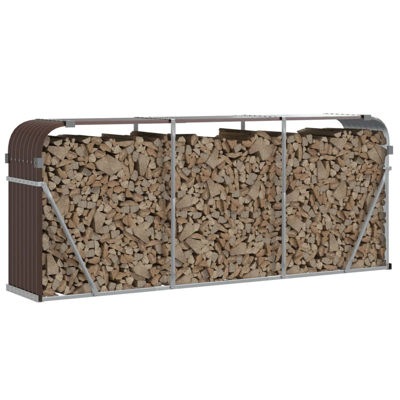 Log Holder Brown 234x45x100 cm Galvanised Steel