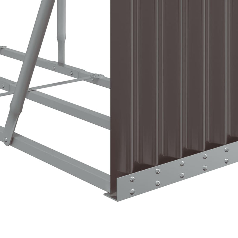 Log Holder Brown 300x45x100 cm Galvanised Steel