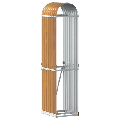 Log Holder Light Brown 40x45x170 cm Galvanised Steel