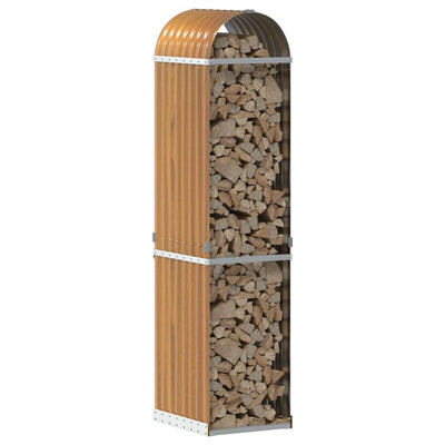 Log Holder Light Brown 40x45x170 cm Galvanised Steel