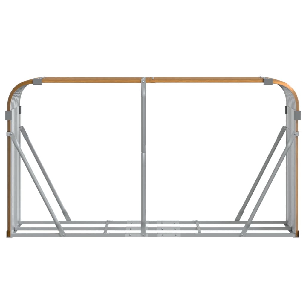 vidaXL Log Holder Wood Look 180x45x100 cm Galvanised Steel 4
