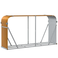 vidaXL Log Holder Wood Look 180x45x100 cm Galvanised Steel 6