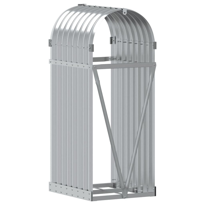 Log Holder Silver 40x45x100 cm Galvanised Steel