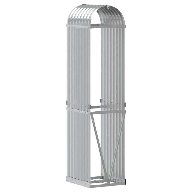 Log Holder Silver 40x45x170 cm Galvanised Steel