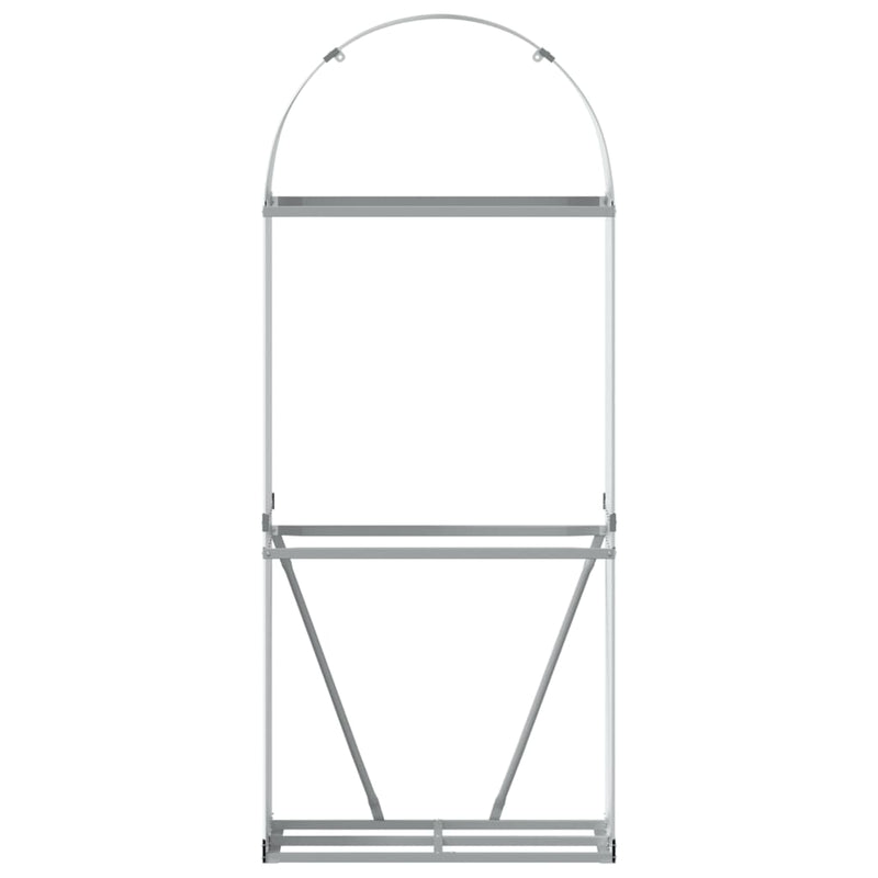 Log Holder Silver 80x45x190 cm Galvanised Steel