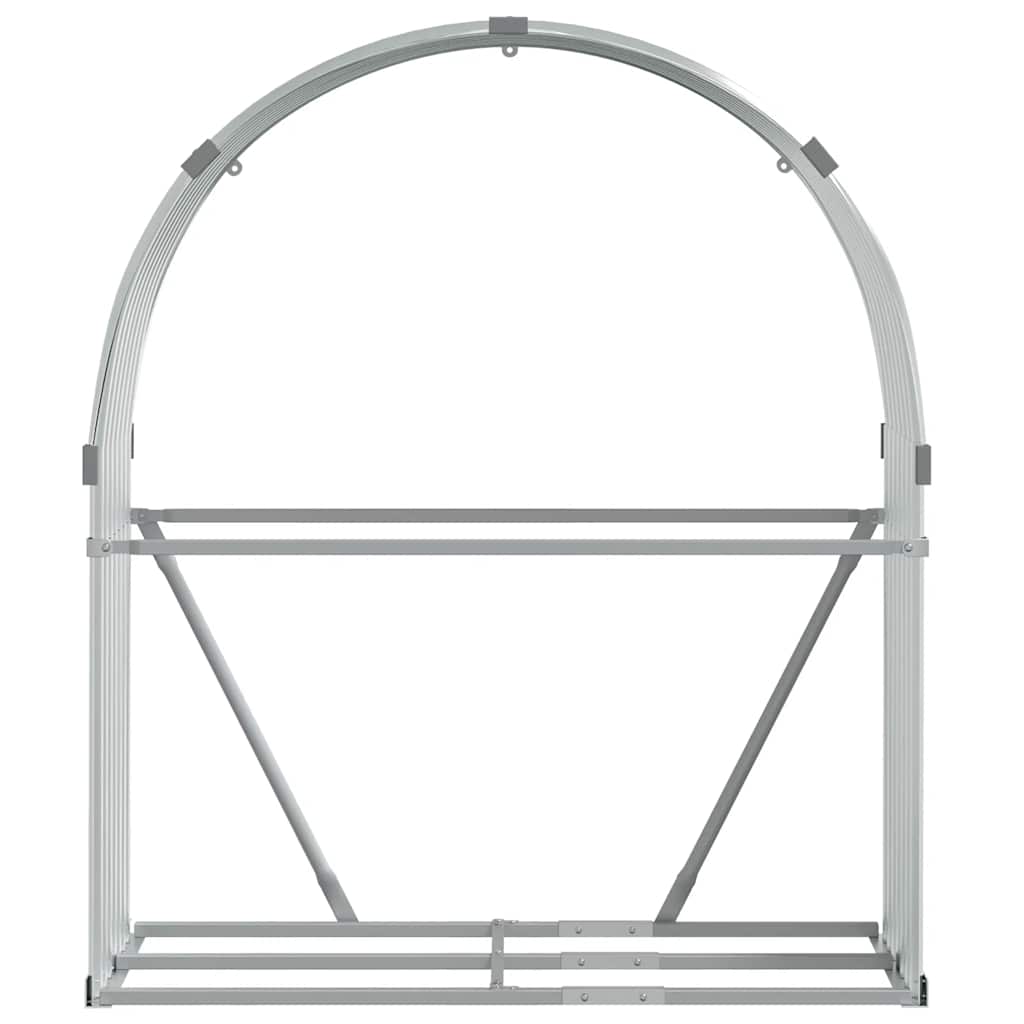 vidaXL Log Holder Silver 120x45x140 cm Galvanised Steel 4