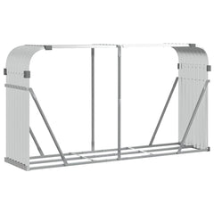 vidaXL Log Holder Silver 180x45x100 cm Galvanised Steel 2