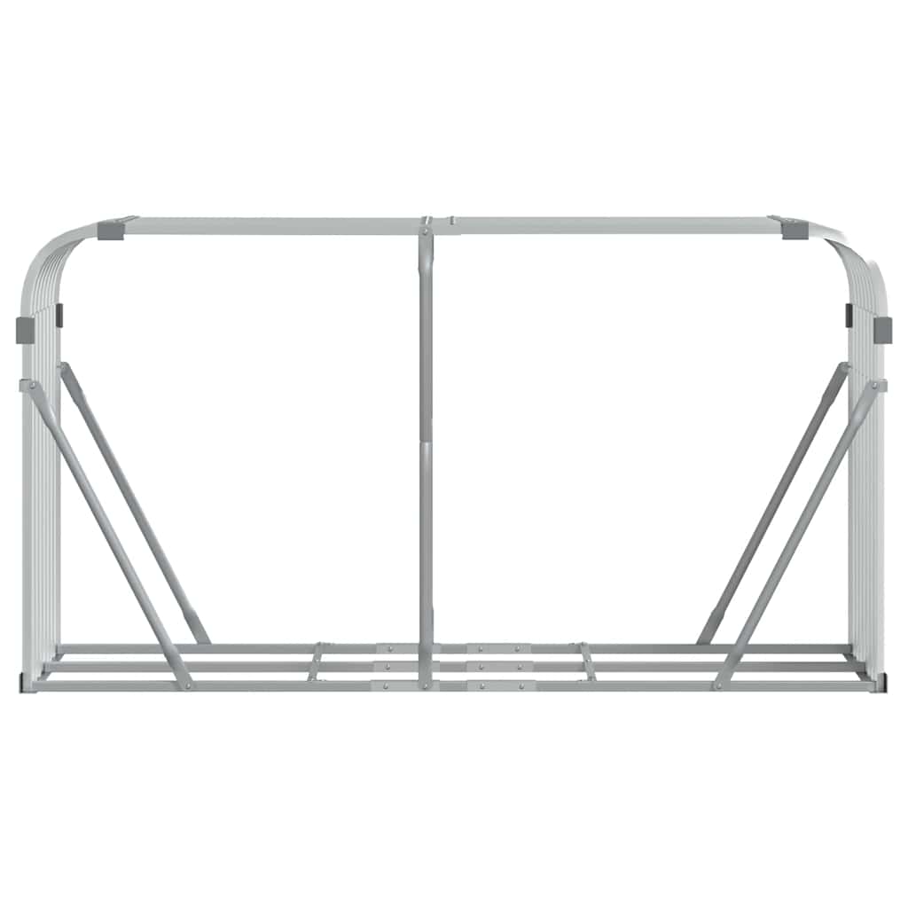 vidaXL Log Holder Silver 180x45x100 cm Galvanised Steel 4