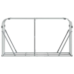 vidaXL Log Holder Silver 180x45x100 cm Galvanised Steel 4