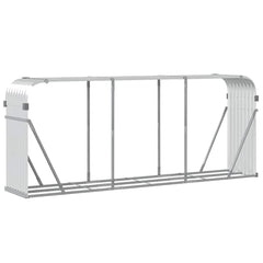 vidaXL Log Holder Silver 234x45x100 cm Galvanised Steel 6
