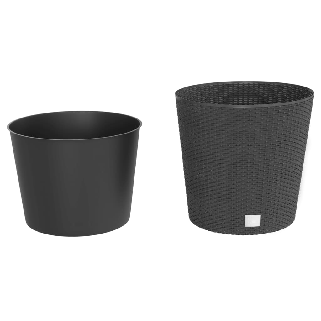 vidaXL Planter with Removable Inner Anthracite 35 / 37.5 L PP Rattan 3