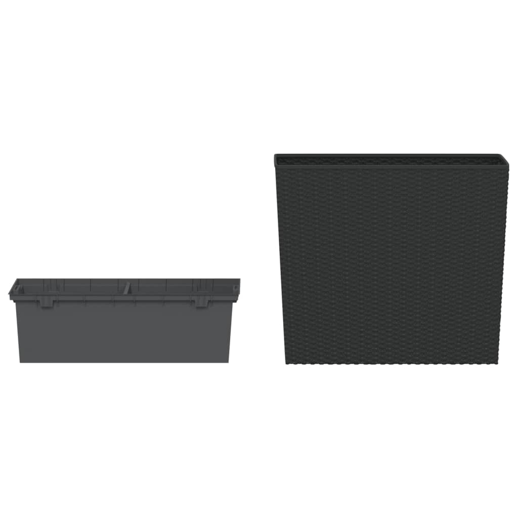 vidaXL Planter with Removable Inner Anthracite 12 / 44 L PP Rattan 3
