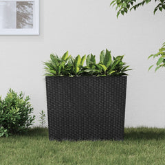 vidaXL Planter with Removable Inner Anthracite 12 / 44 L PP Rattan 1