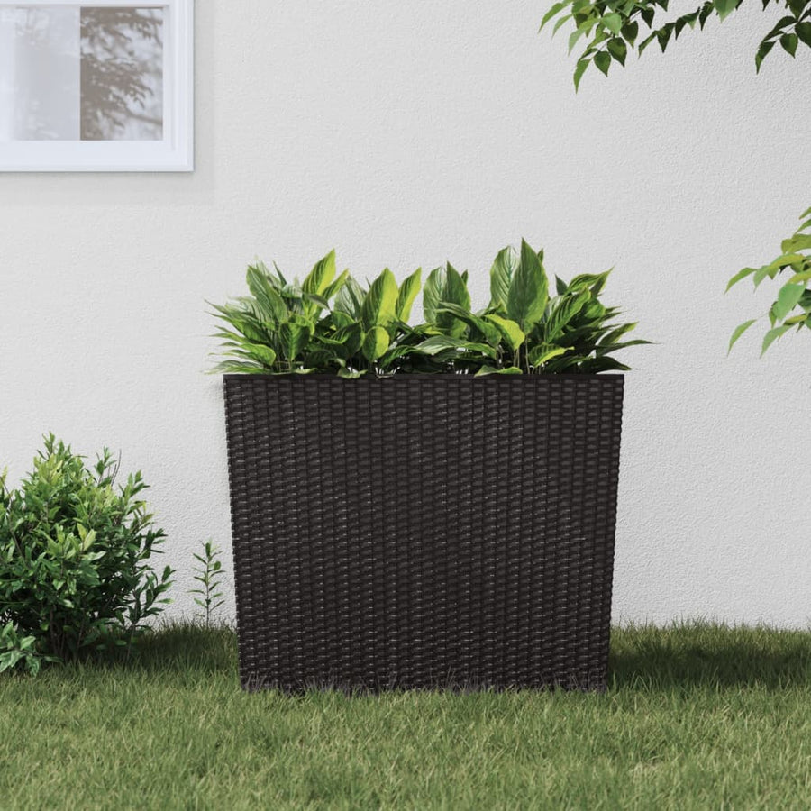 vidaXL Planter with Removable Inner Brown 12 / 44 L PP Rattan 1