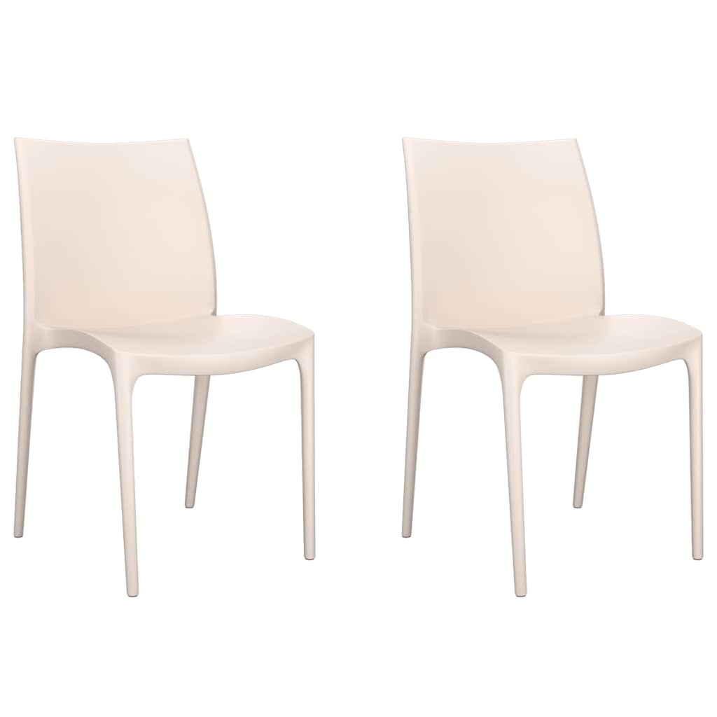 Garden Chairs 2 pcs 50x46x80 cm Polypropylene Cream