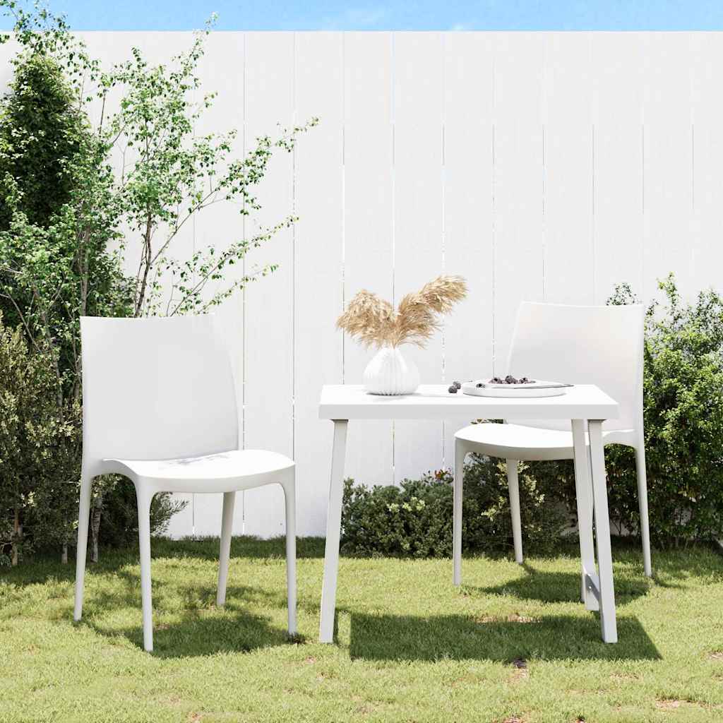 Garden Chairs 2 pcs 50x46x80 cm Polypropylene White