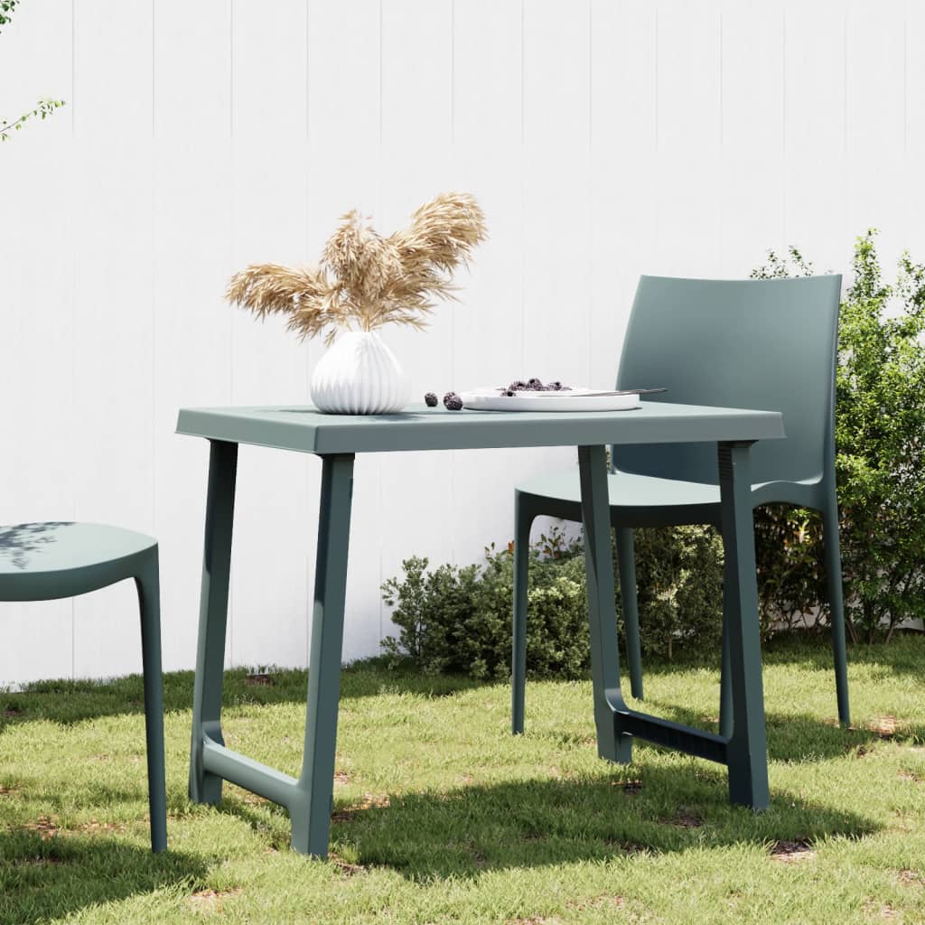 vidaXL Camping Table Green 79x56x64 cm PP Wooden Look 1