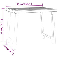 vidaXL Camping Table White 79x56x64 cm PP Wooden Look 6
