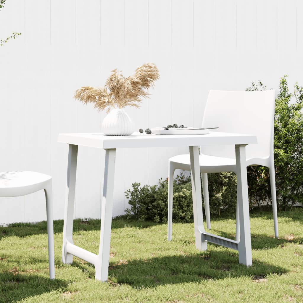 vidaXL Camping Table White 79x56x64 cm PP Wooden Look 1