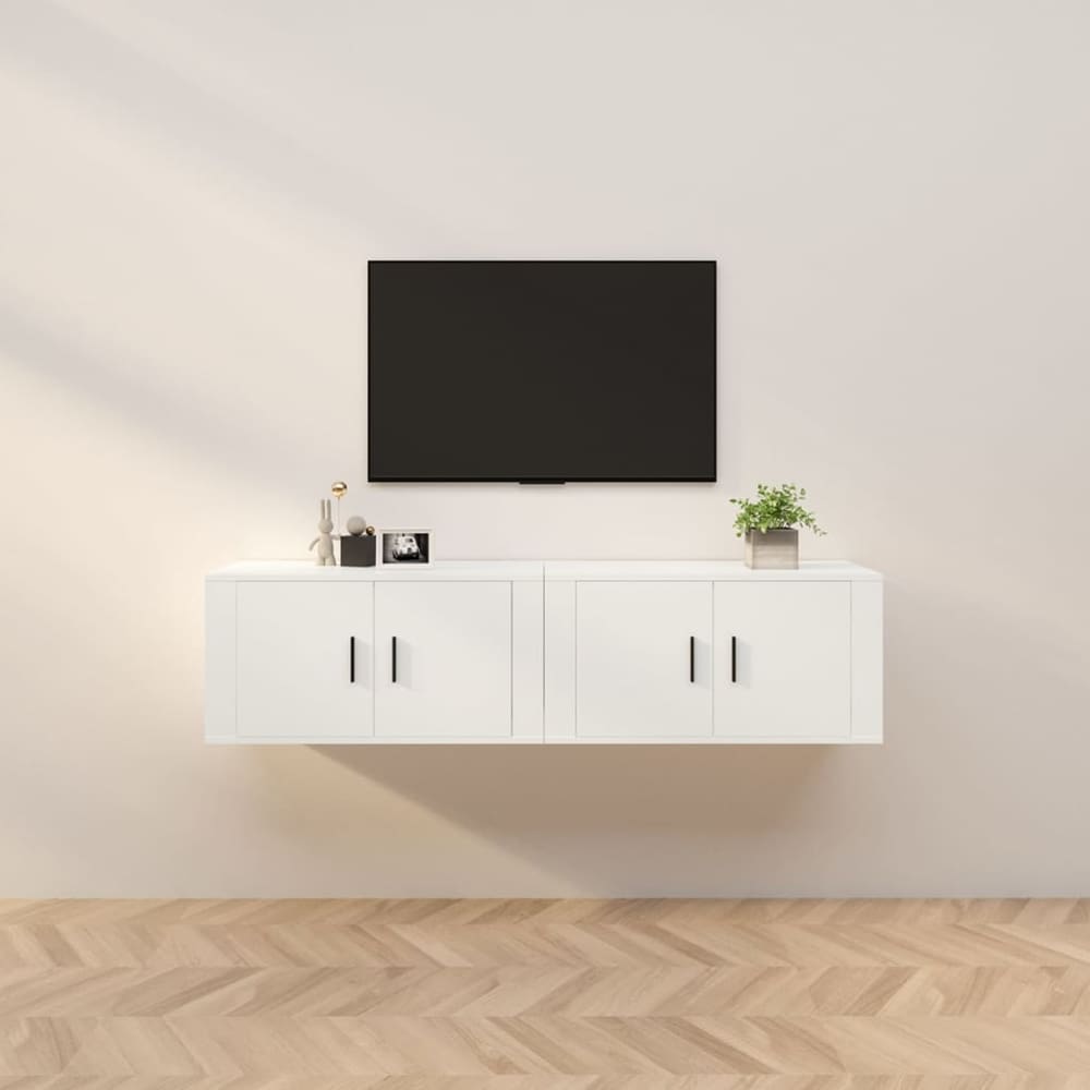 Wall-mounted TV Cabinet Set 80x34.5x40 cm 2 pcs White