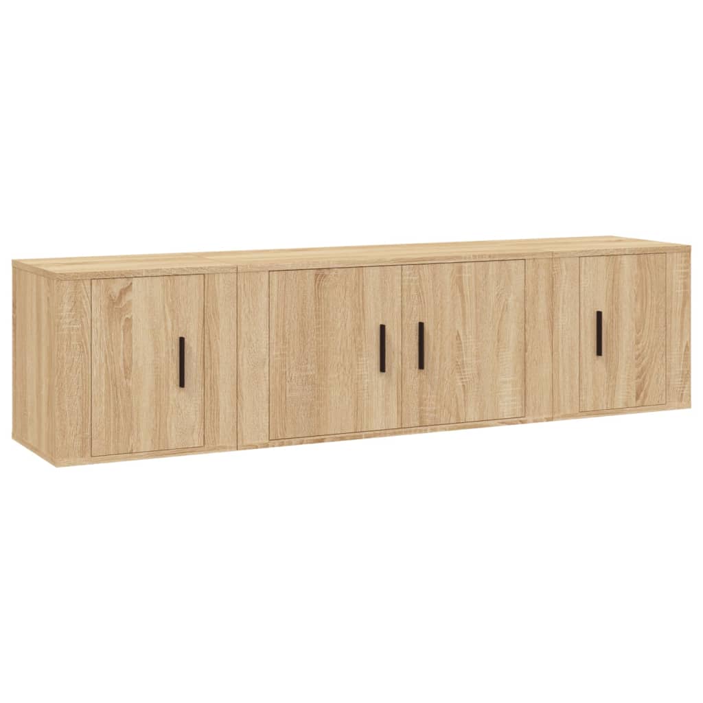 3 Piece TV Cabinet Set Engineered Wood Sonoma oak