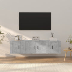 3 Piece TV Cabinet Set Engineered Wood Concrete grey