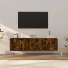 3 Piece TV Cabinet Set Engineered Wood Smoked oak