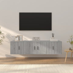 3 Piece TV Cabinet Set Engineered Wood Grey sonoma