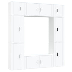 vidaXL 8 Piece TV Cabinet Set White Engineered Wood 2