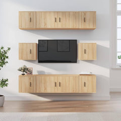 8 Piece TV Cabinet Set Engineered Wood Sonoma oak