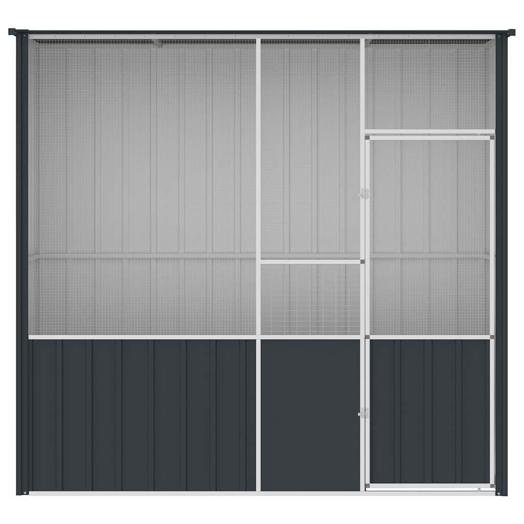 Bird Cage Galvanised Steel Anthracite 215 x 78 x 200 cm