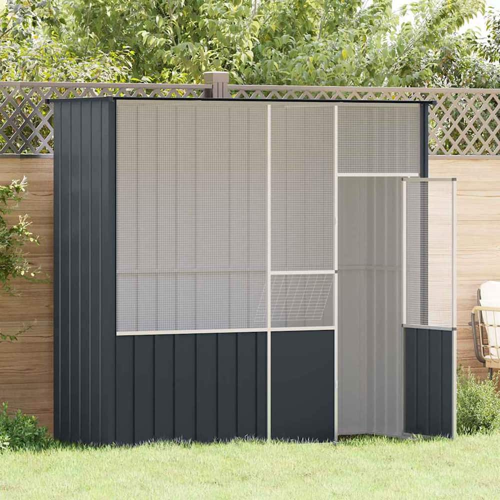 Bird Cage Galvanised Steel Anthracite 215 x 78 x 200 cm