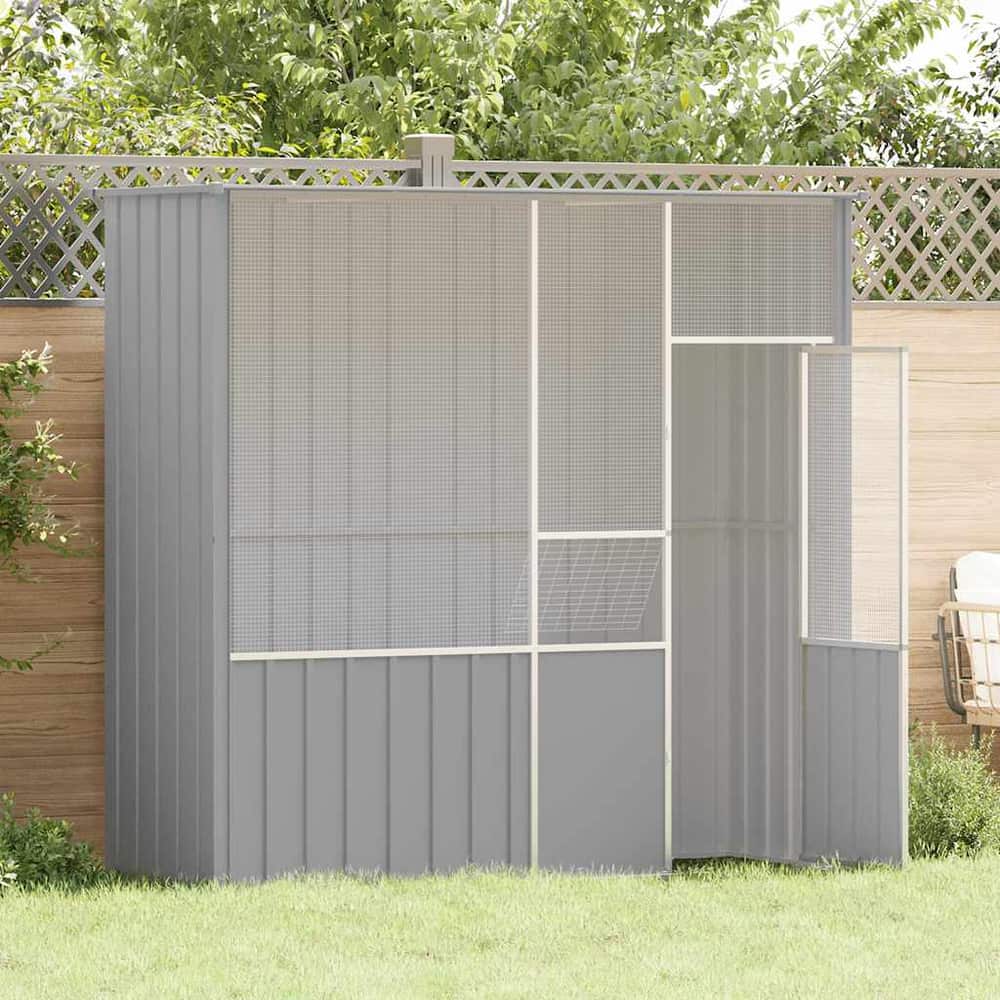 Bird Cage Galvanised Steel Grey 215 x 78 x 200 cm