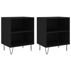 vidaXL Bedside Cabinets 2 pcs Black 40x30x50 cm Engineered Wood 2