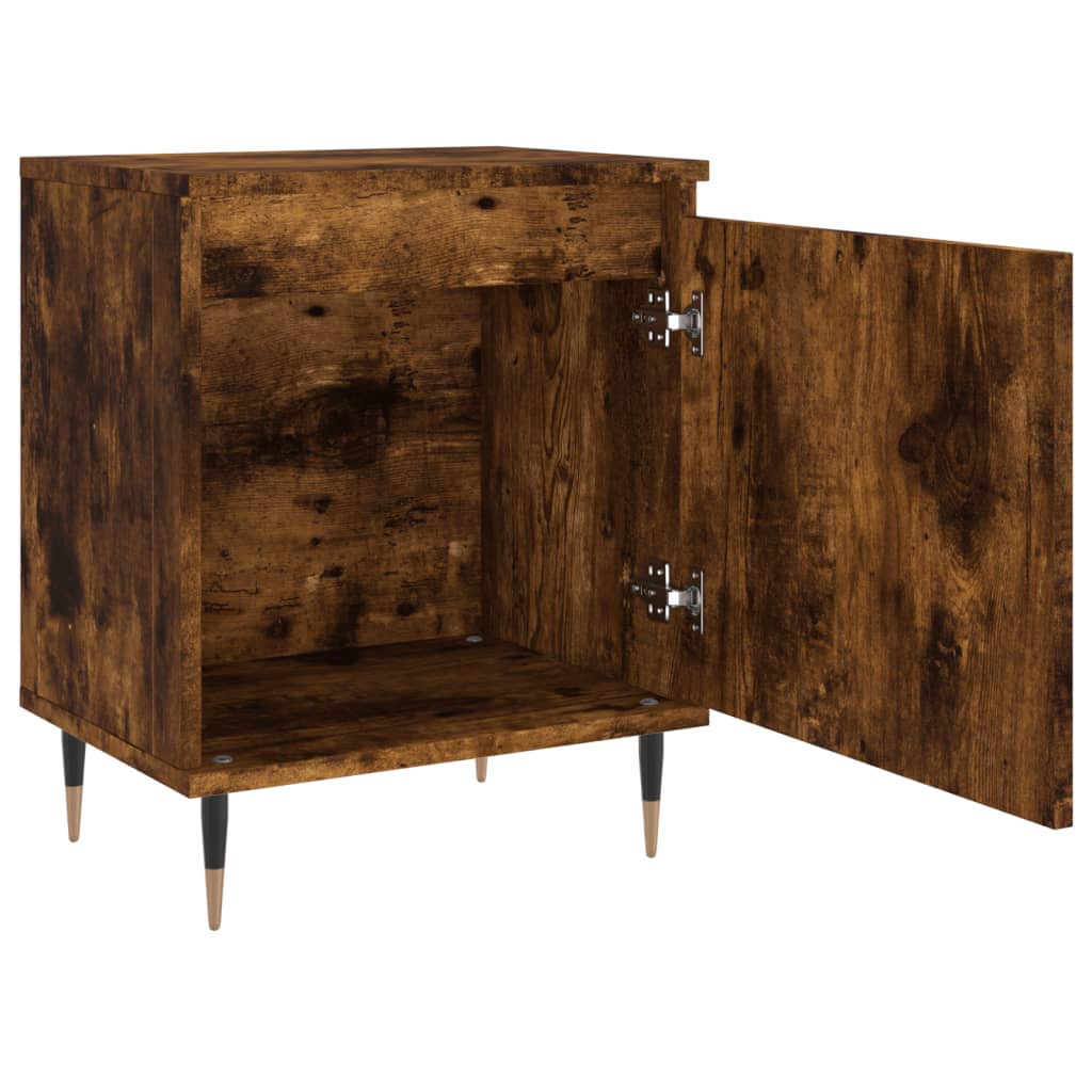 vidaXL Bedside Cabinets 2 pcs Smoked Oak 40x30x50 cm Engineered Wood 6