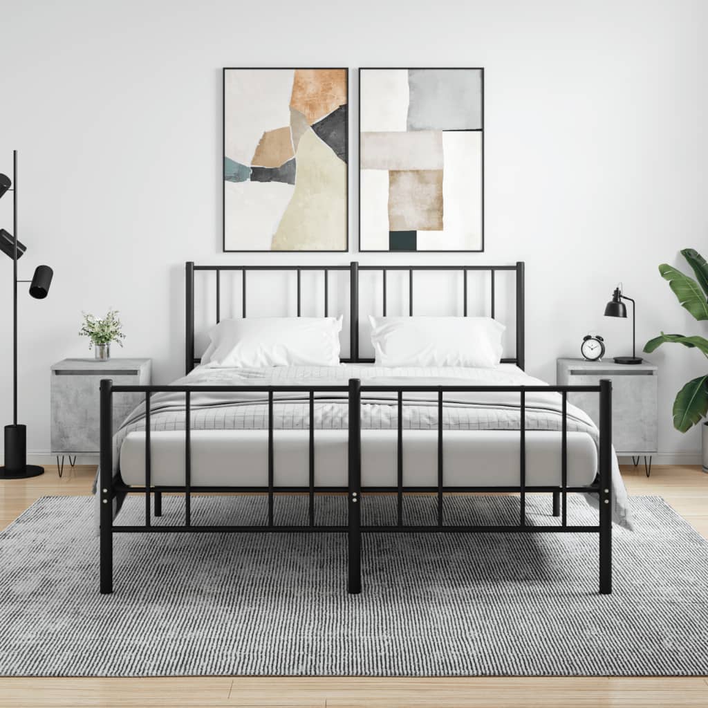 vidaXL Bedside Cabinets 2 pcs Concrete Grey 40x30x50 cm Engineered Wood 1