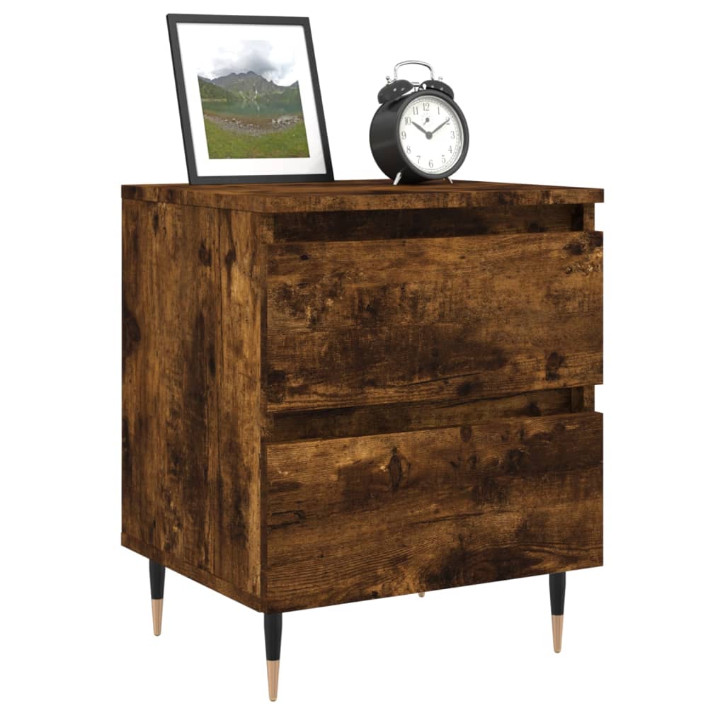 vidaXL Bedside Cabinet Smoked Oak 40x35x50 cm Engineered Wood 3