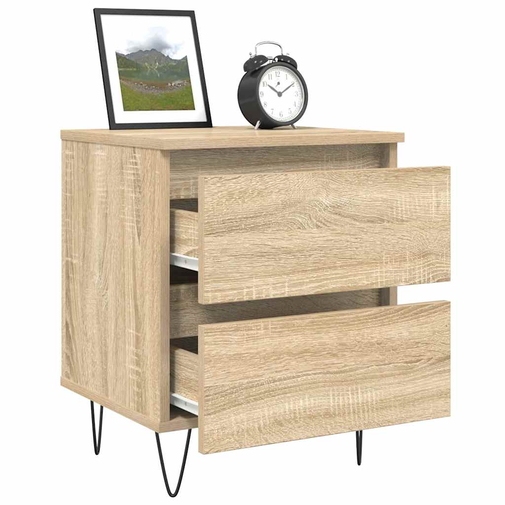 vidaXL Bedside Cabinet Sonoma Oak 40x35x50 cm Engineered Wood 4