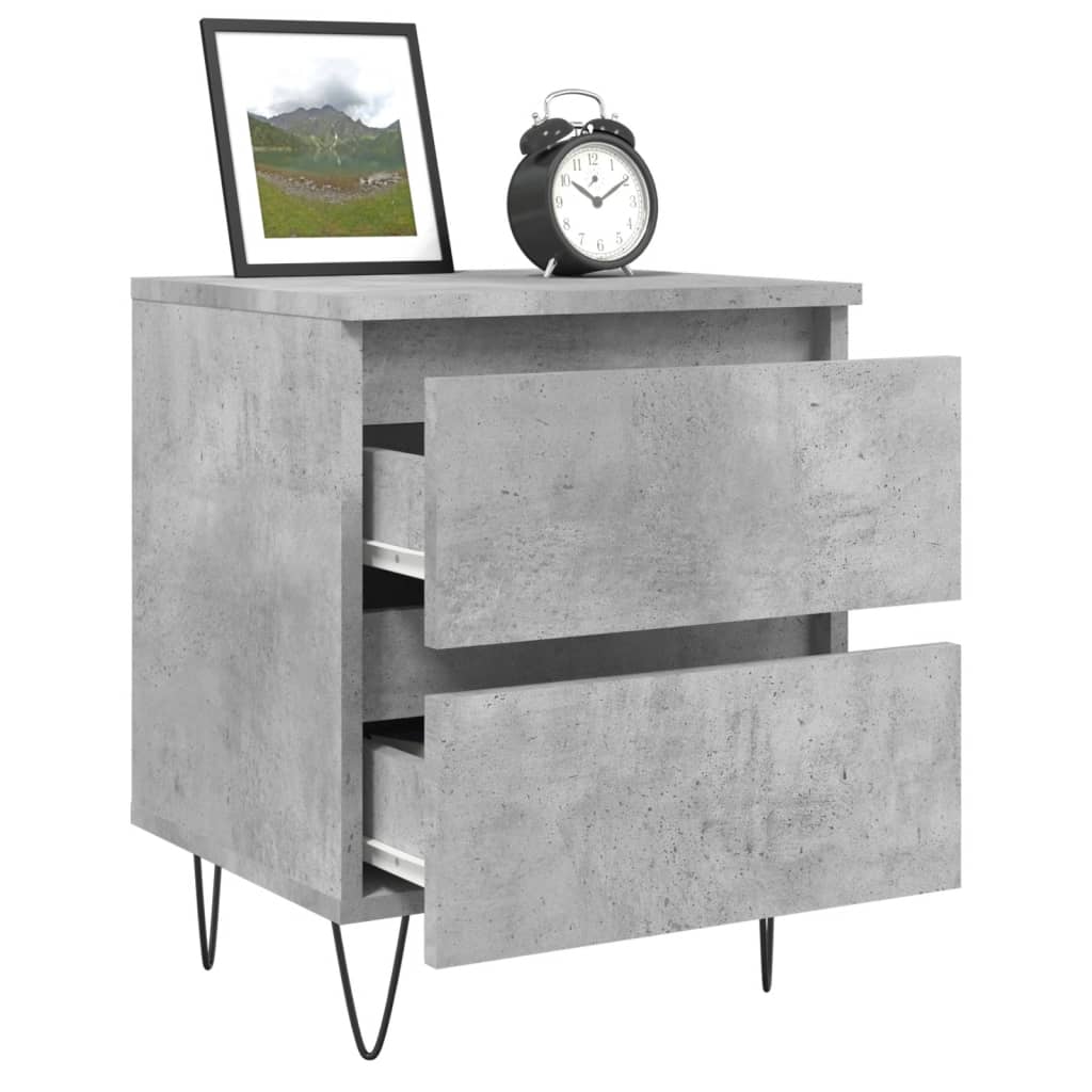 vidaXL Bedside Cabinet Concrete Grey 40x35x50 cm Engineered Wood 4