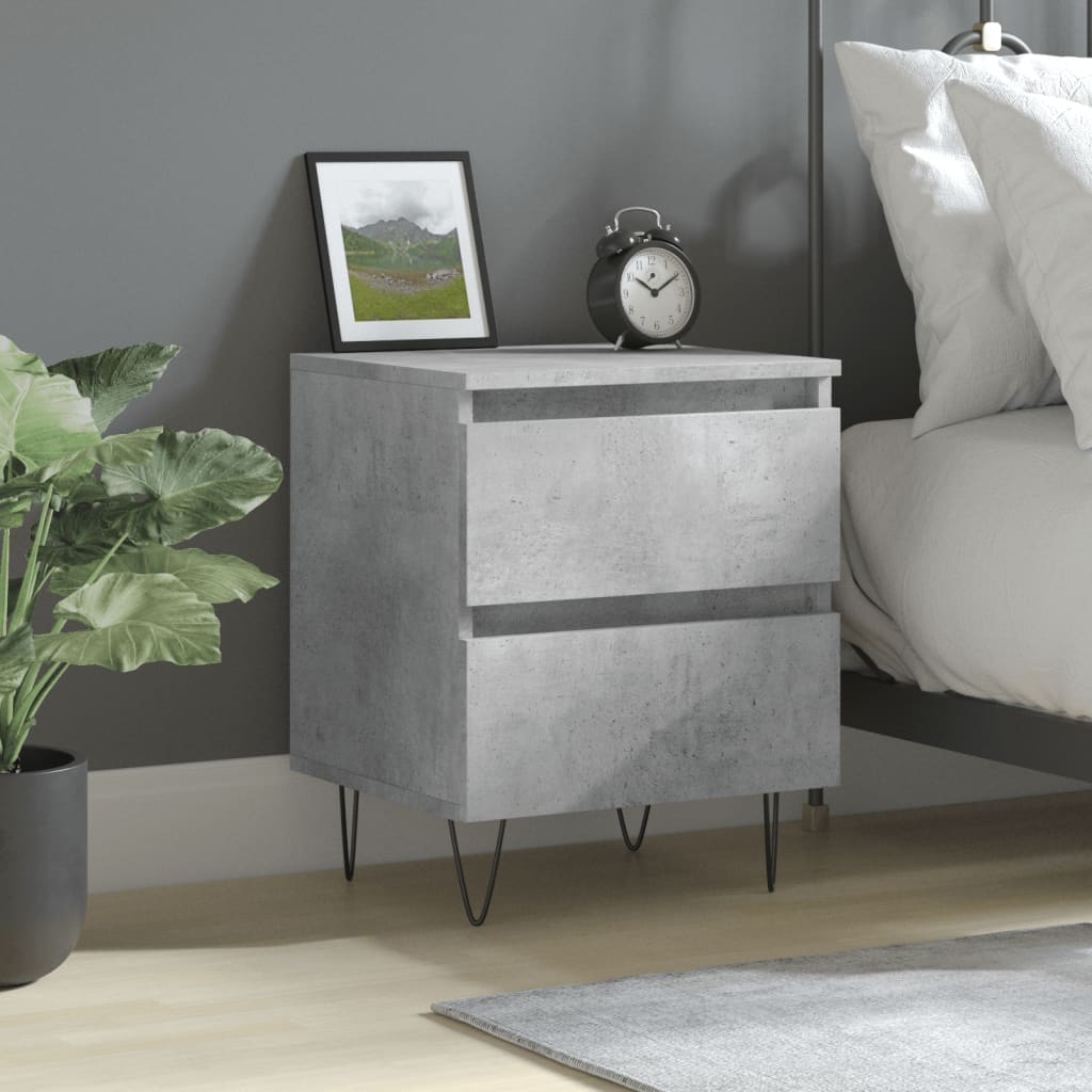 vidaXL Bedside Cabinet Concrete Grey 40x35x50 cm Engineered Wood 1